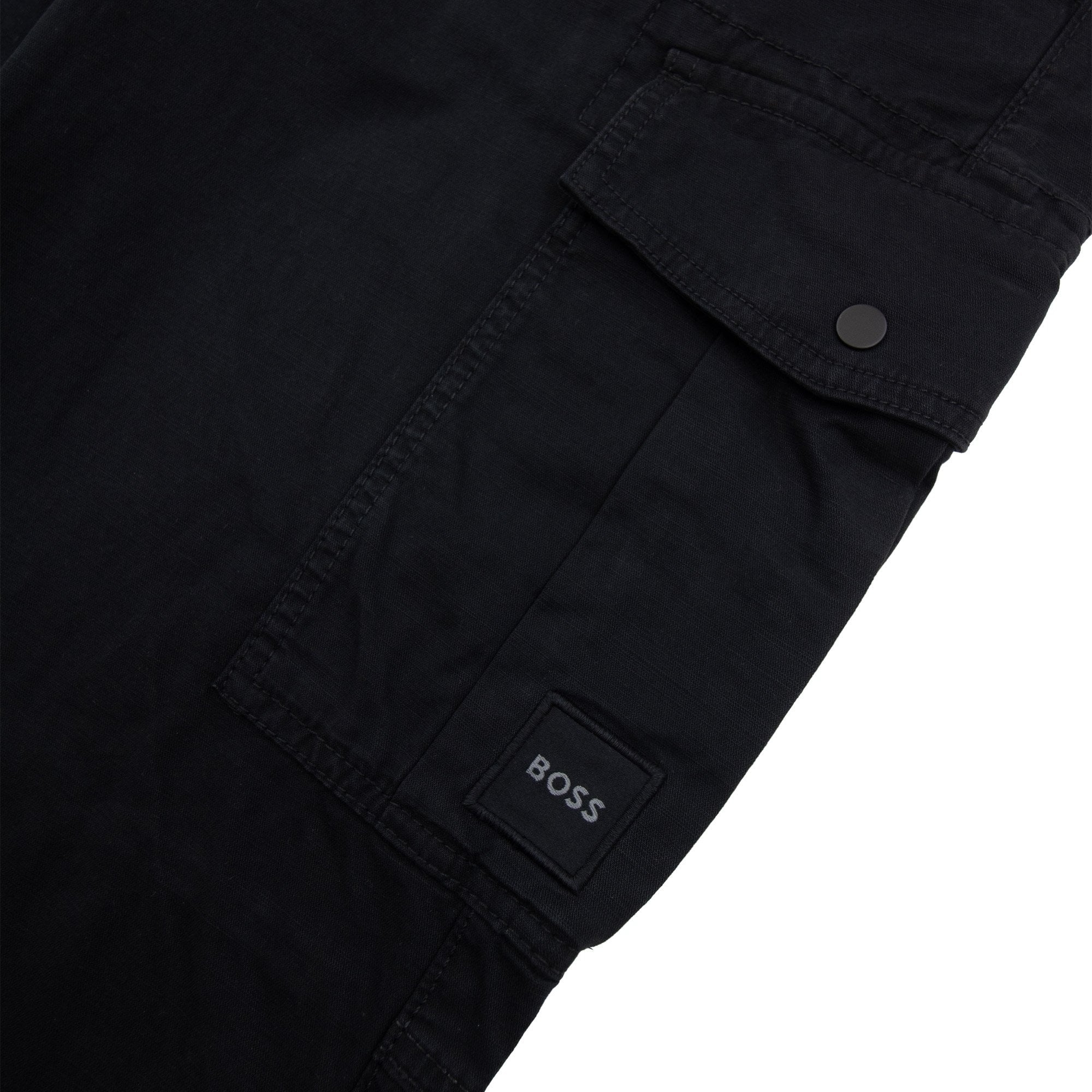 Hugo Boss Sisla 5 Logo Patch Stretch Cargo Pants Black 001