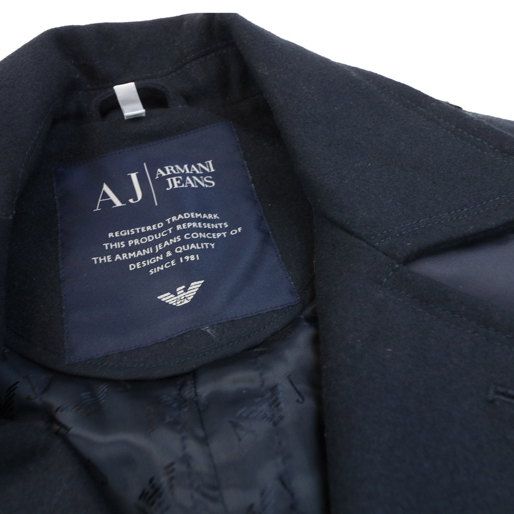Armani Jeans Double Breast Overcoat Navy