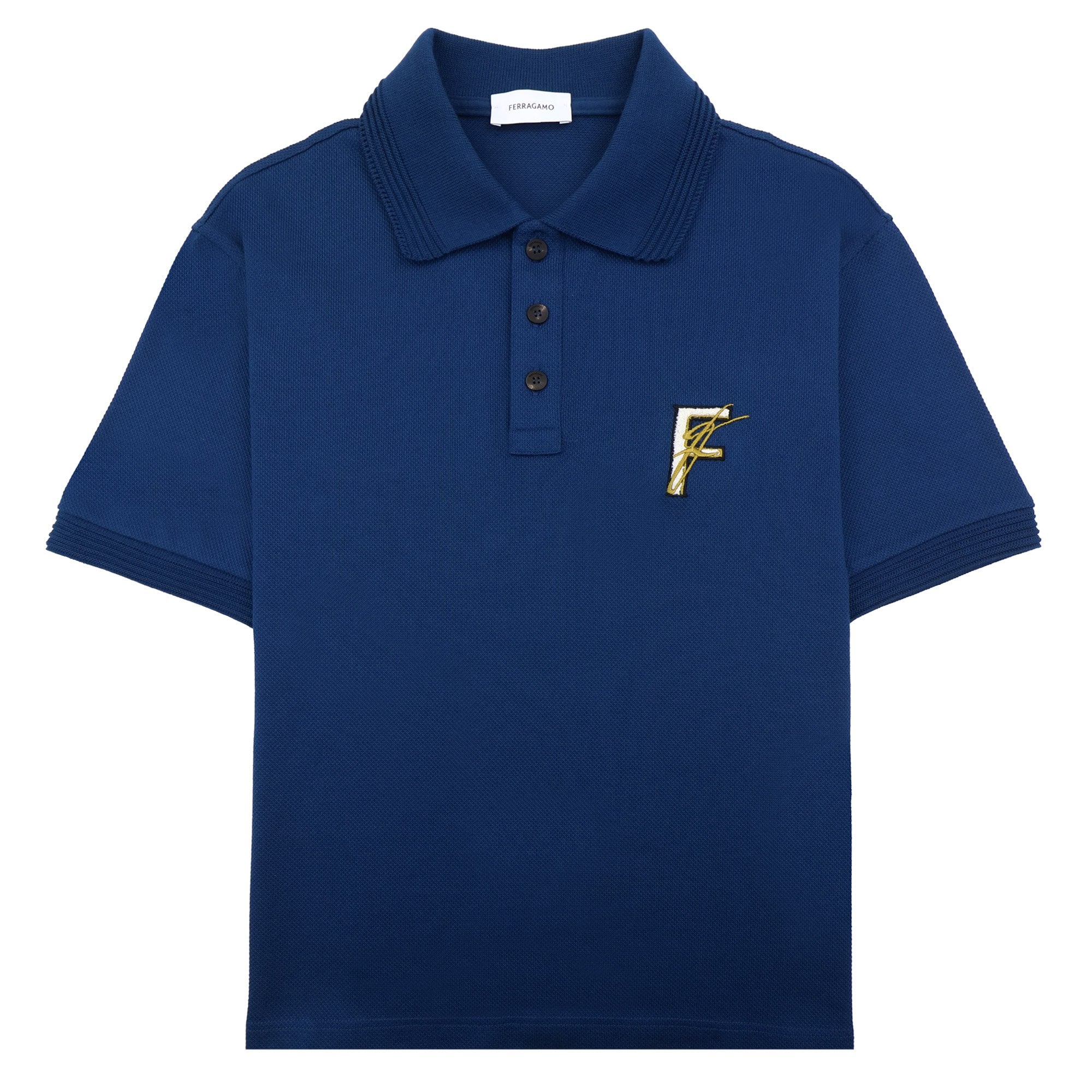 Ferragamo Cotton Polo Shirt Blue