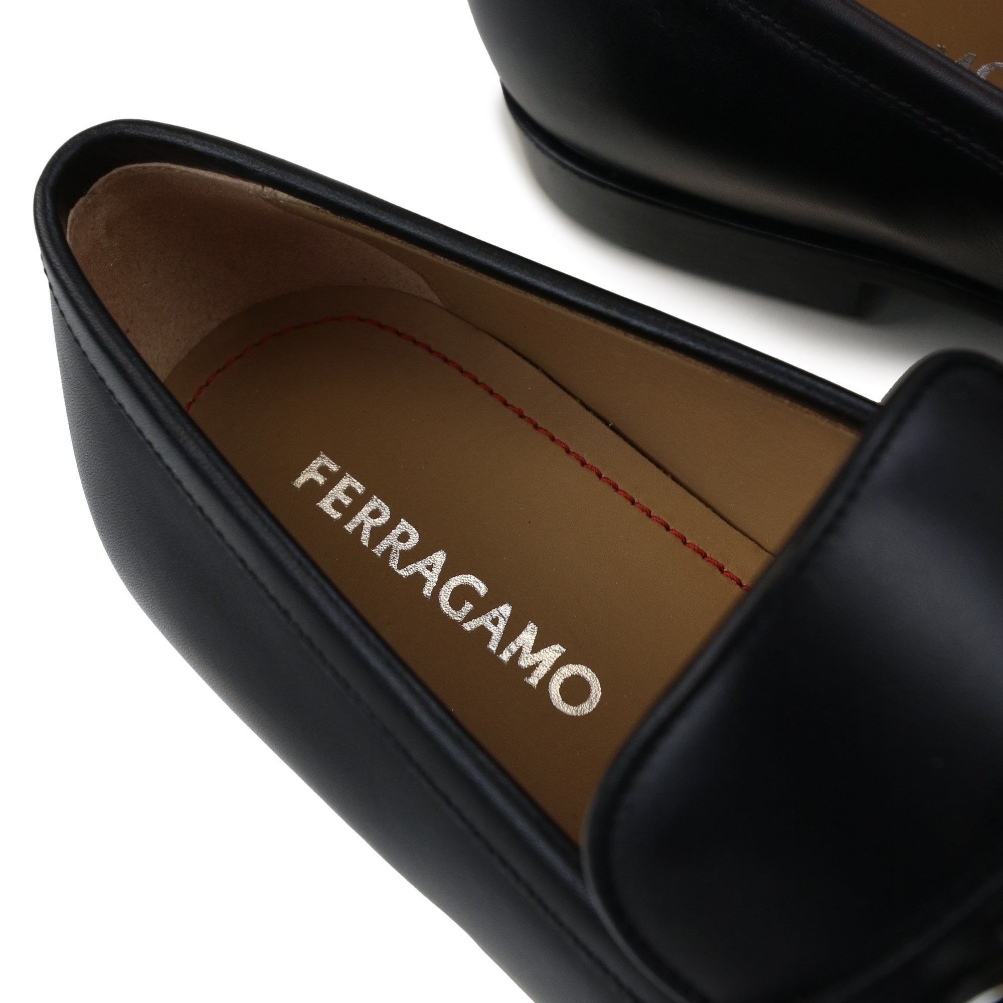 Ferragamo Moccasin With Gancini Ornament Nero