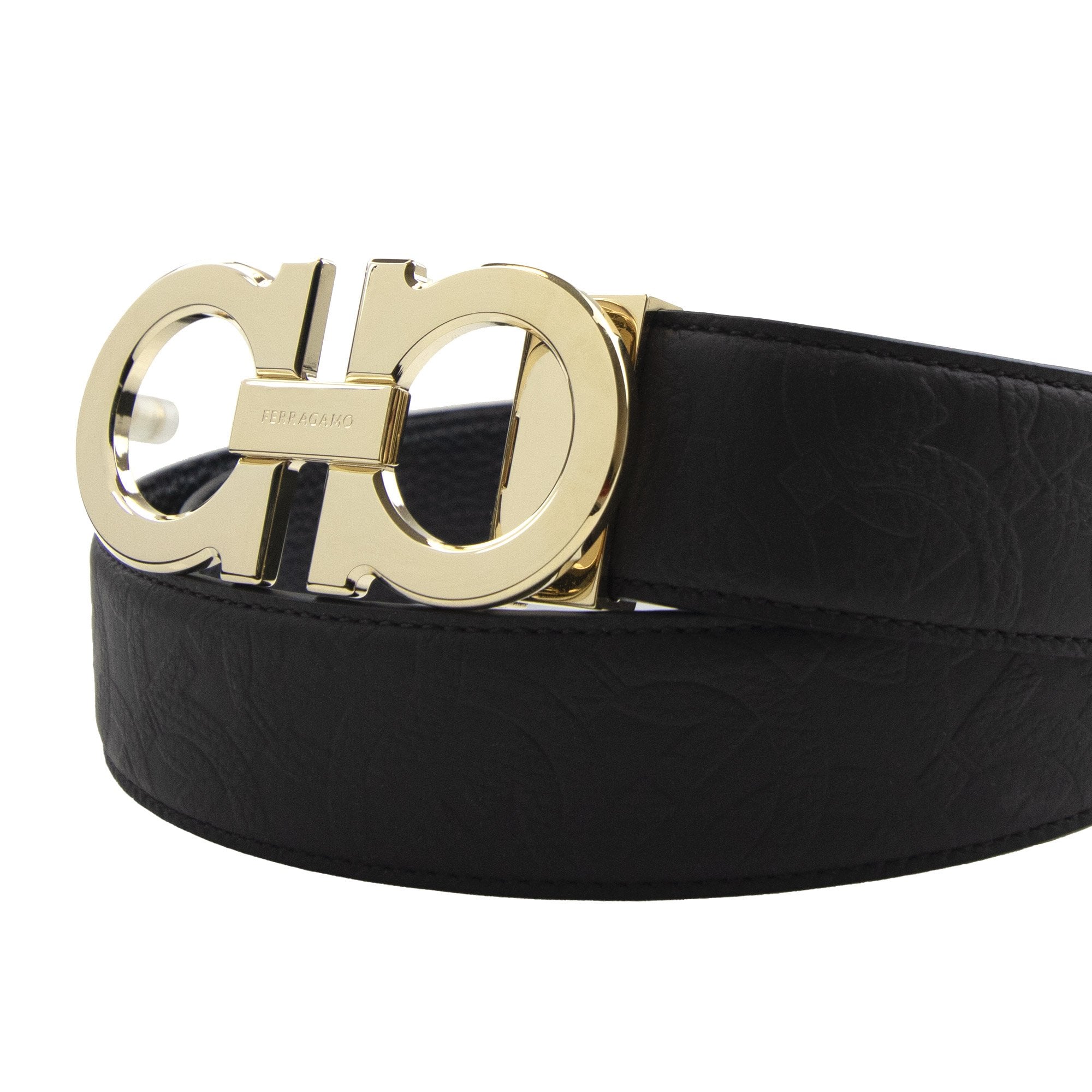 Ferragamo Reversible And Adjustable Gancini Belt Brown/Black