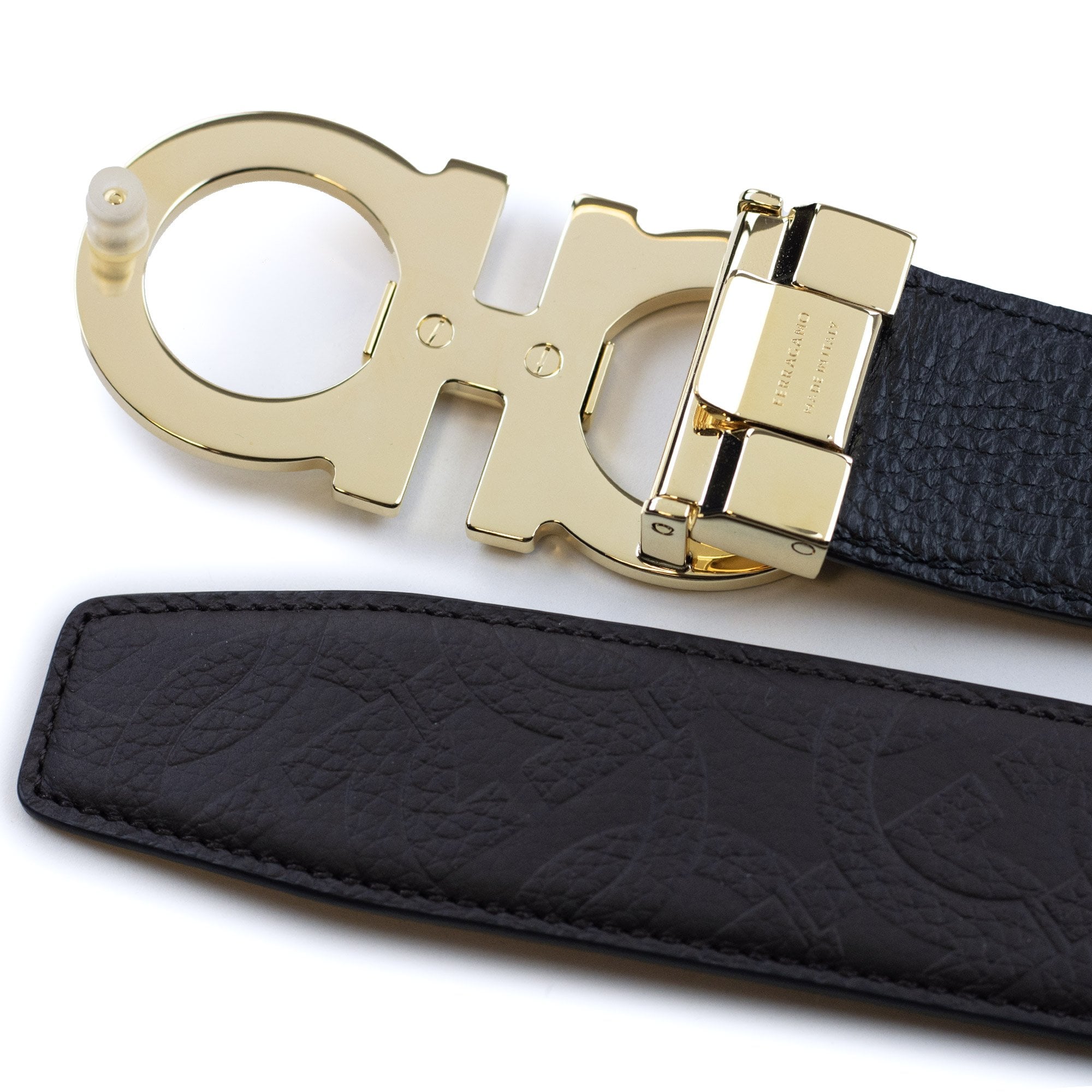 Ferragamo Reversible And Adjustable Gancini Belt Brown/Black
