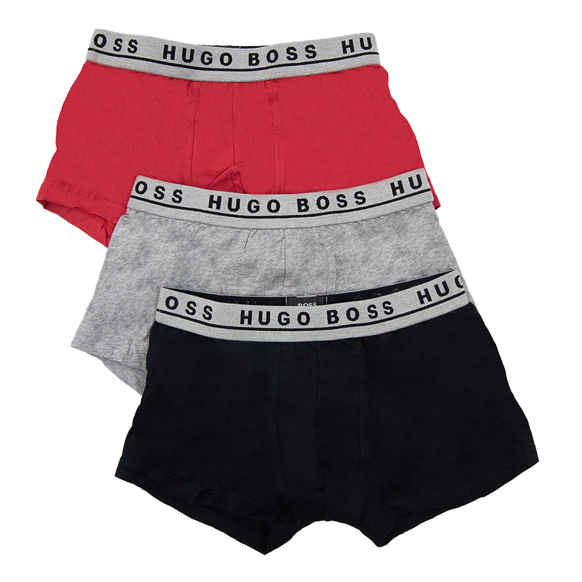 Hugo Boss 3 Pack Boxers Blk Grey Red