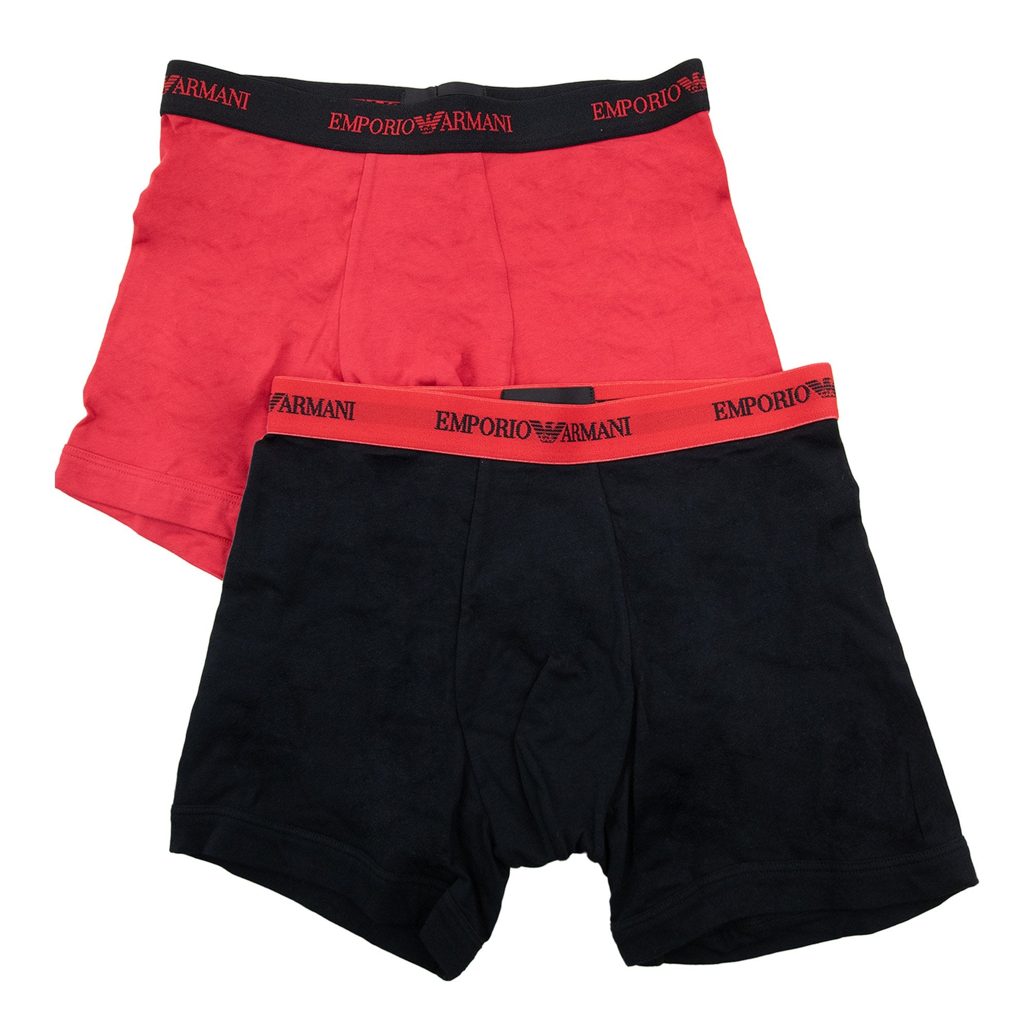 Emporio Armani Embroidered Logo 2 Pack Boxer Navy/red