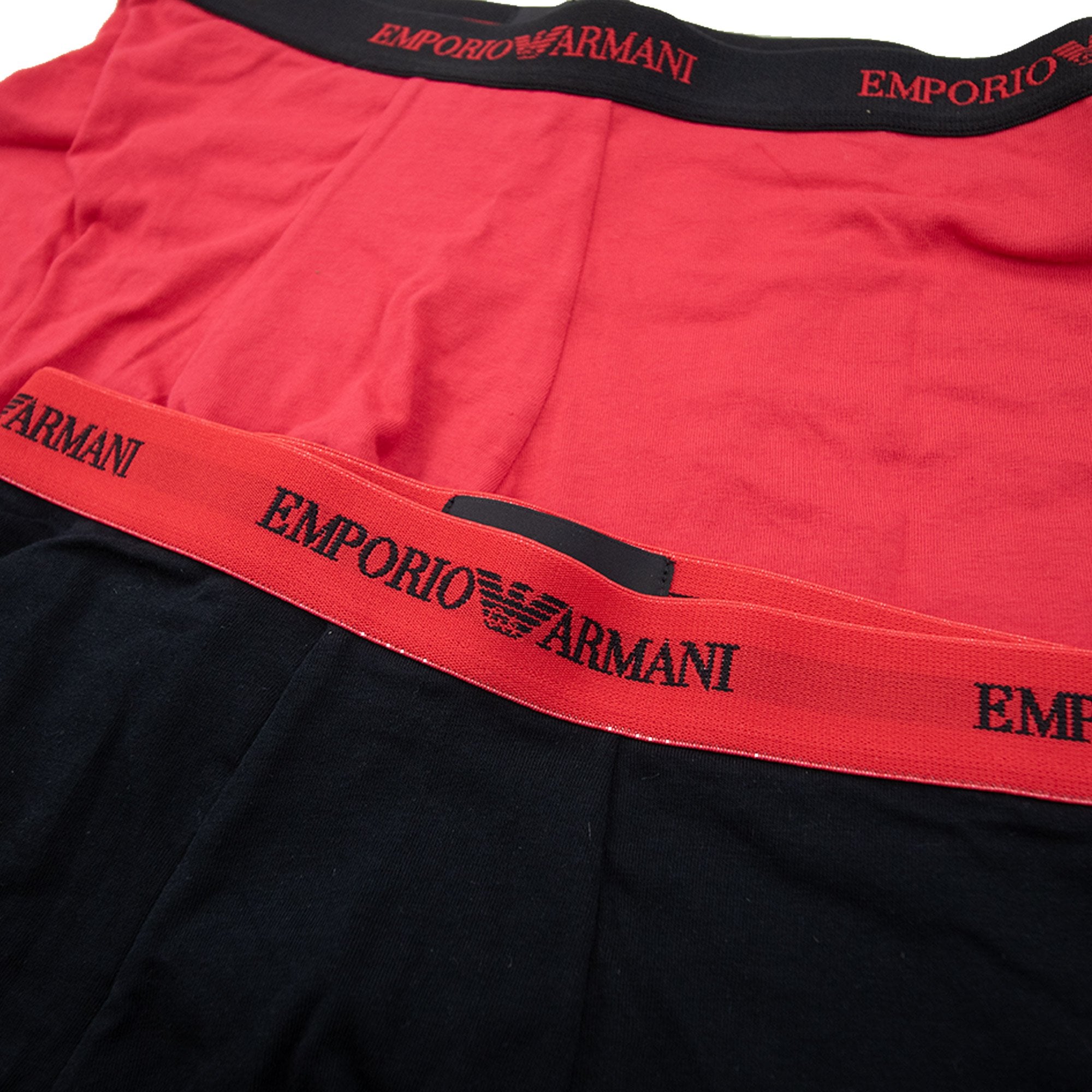 Emporio Armani Embroidered Logo 2 Pack Boxer Navy/red