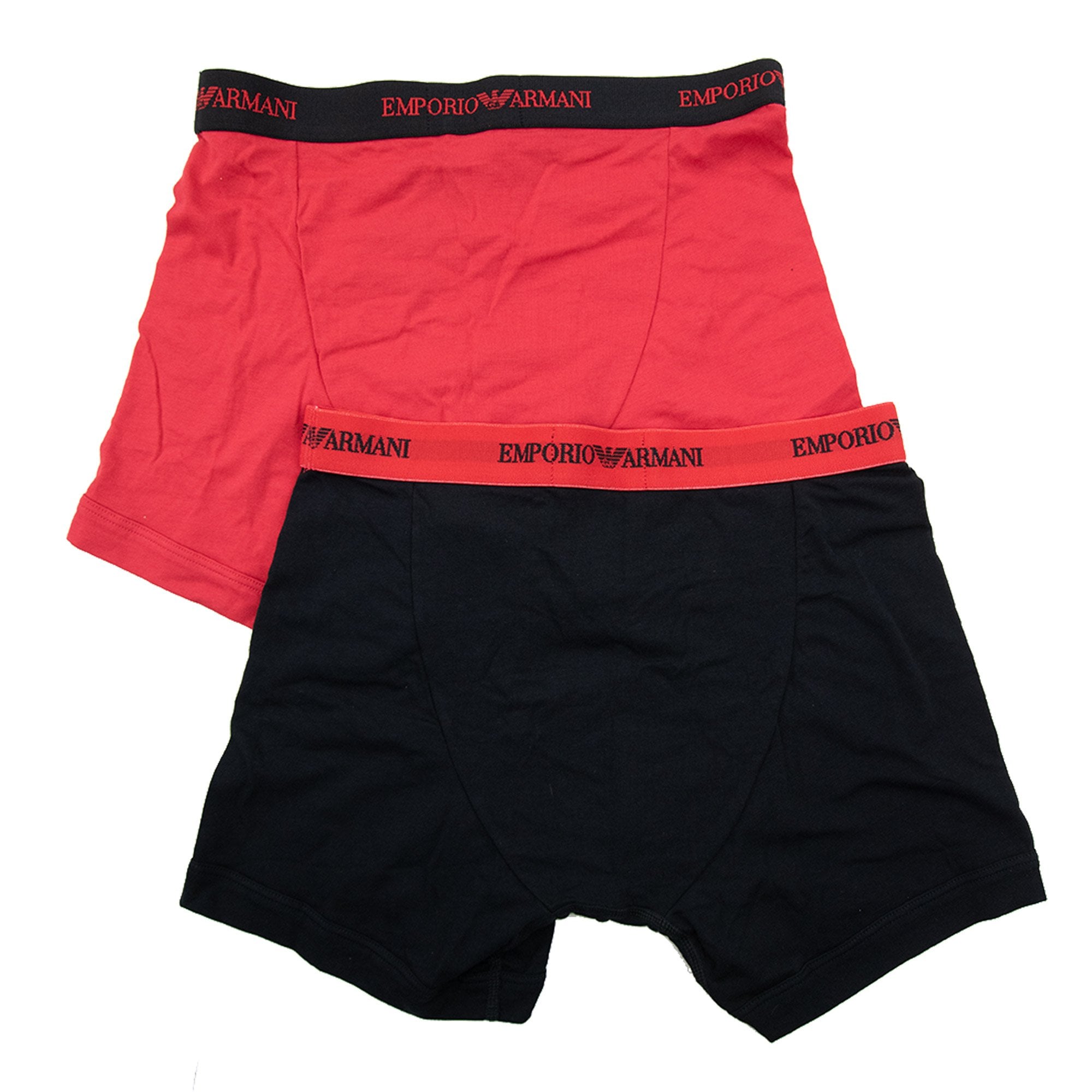 Emporio Armani Embroidered Logo 2 Pack Boxer Navy/red