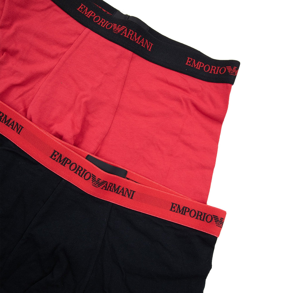 Emporio Armani Embroidered Logo 2 Pack Boxer Navy/red