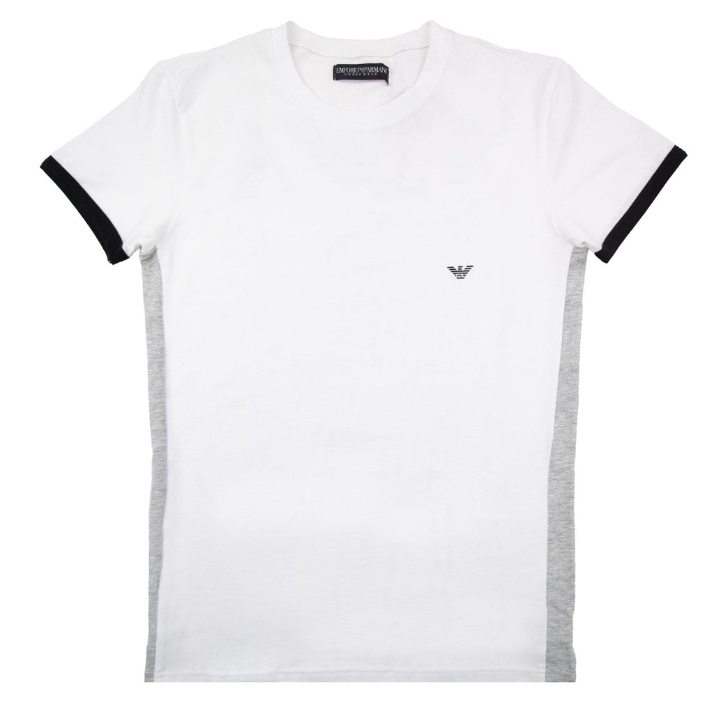 Emporio Armani Logo Side Stripe T Shirt White