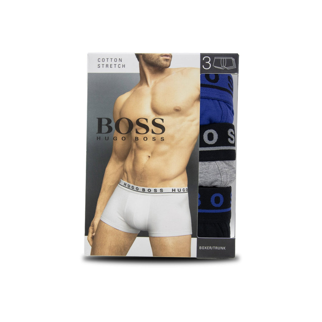 Hugo Boss Three Pack Of Stretch Cotton Boxer Blk Grey Blue