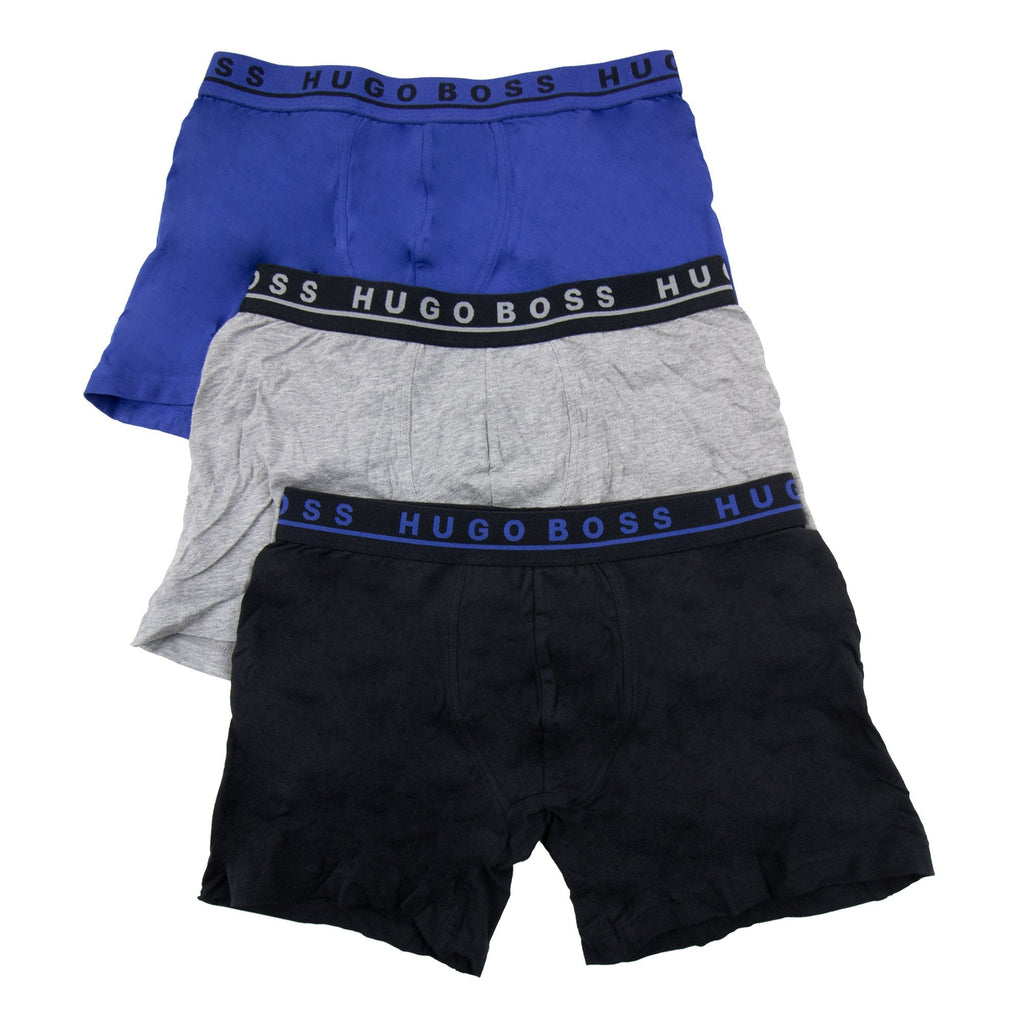Hugo Boss Three Pack Of Stretch Cotton Boxer Blk Grey Blue