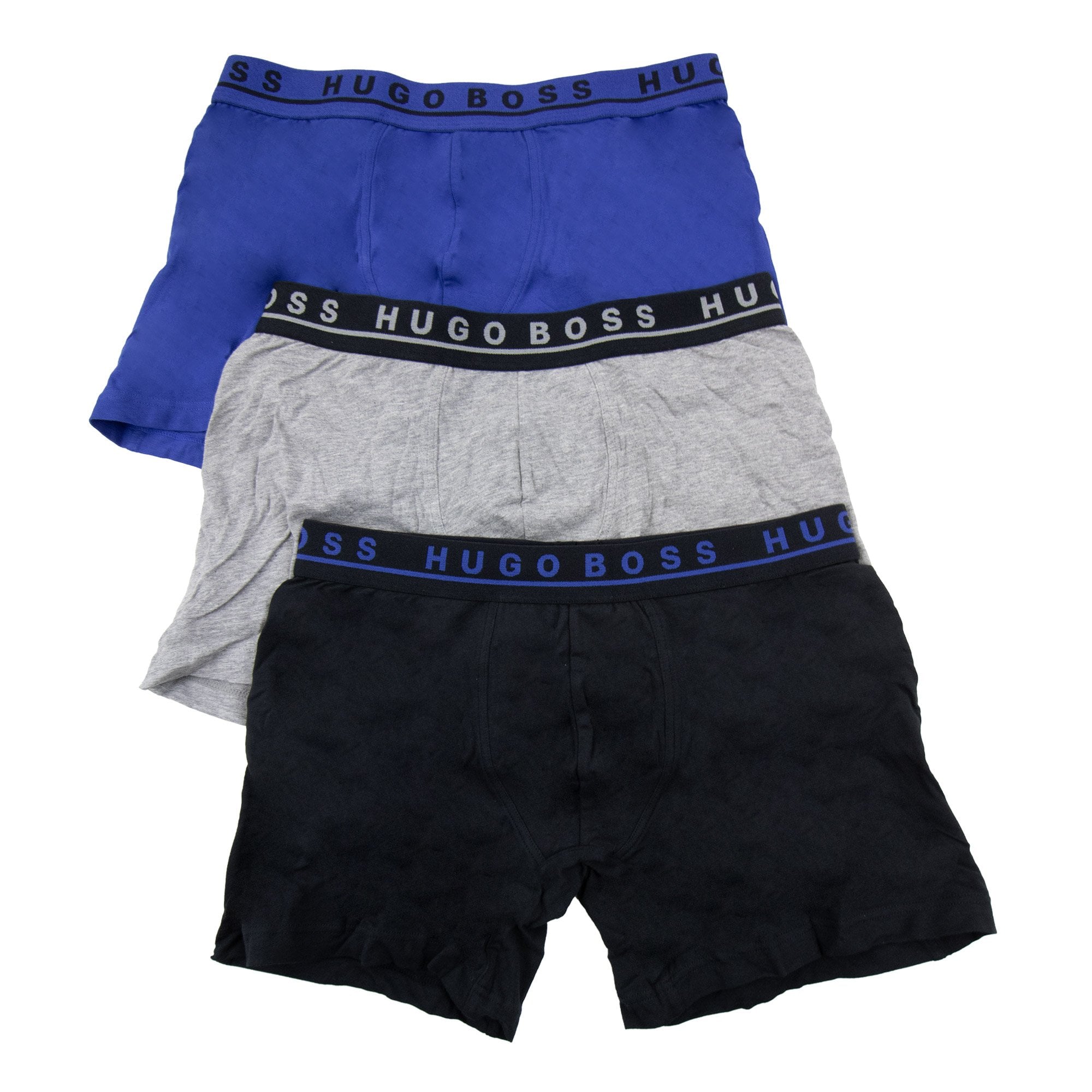Hugo Boss Three Pack Of Stretch Cotton Boxer Blk Grey Blue