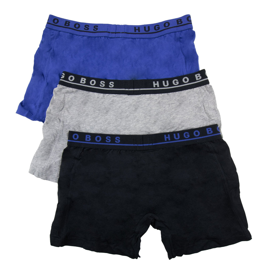 Hugo Boss Three Pack Of Stretch Cotton Boxer Blk Grey Blue