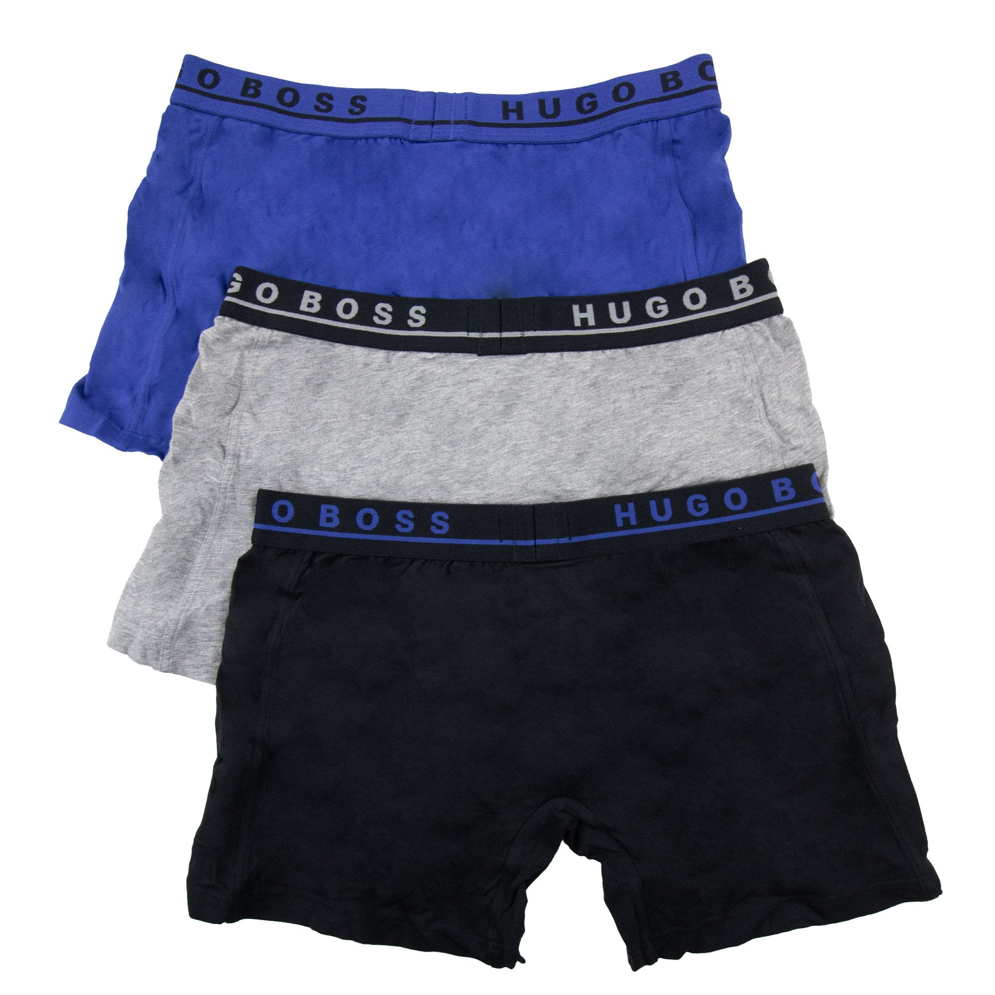 Hugo Boss Three Pack Of Stretch Cotton Boxer Blk Grey Blue