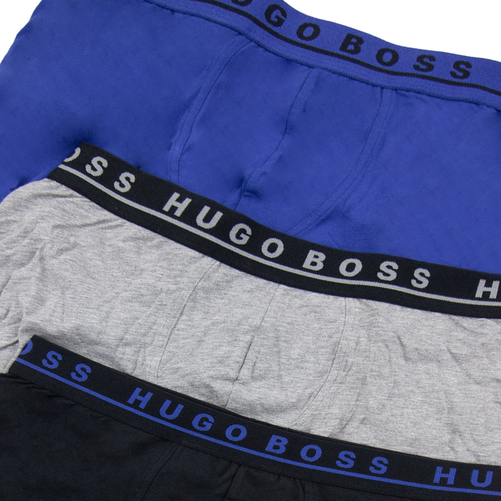 Hugo Boss Three Pack Of Stretch Cotton Boxer Blk Grey Blue