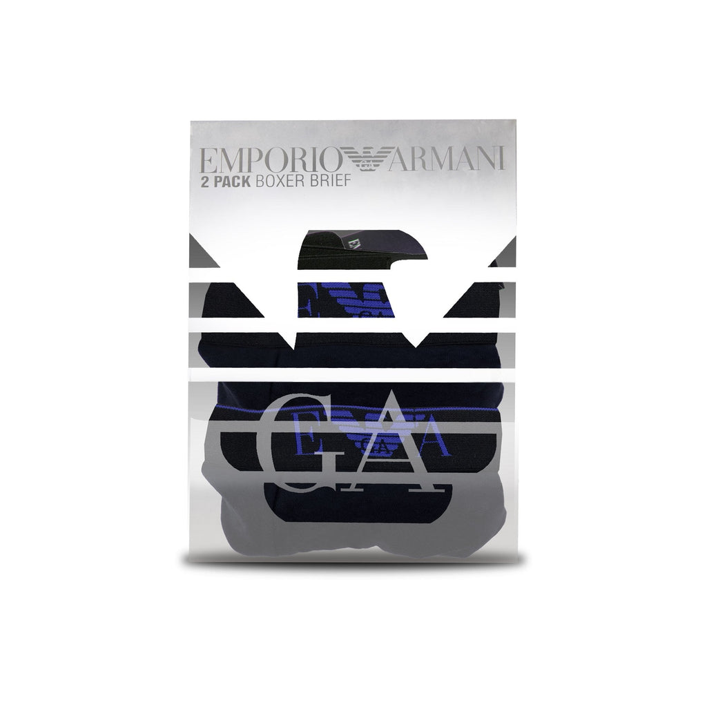 Emporio Armani 2 Pack Stretch Cotton Boxer Black/black