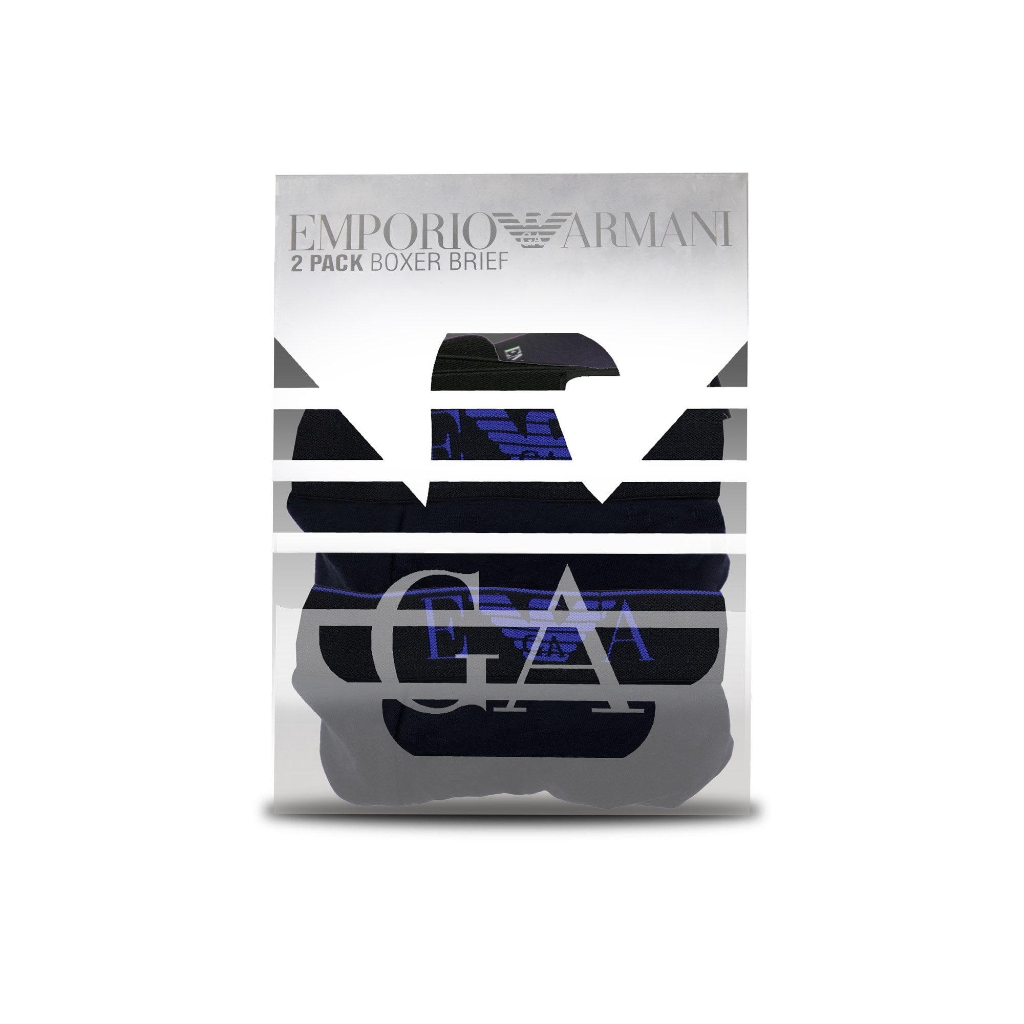 Emporio Armani 2 Pack Stretch Cotton Boxer Black/black
