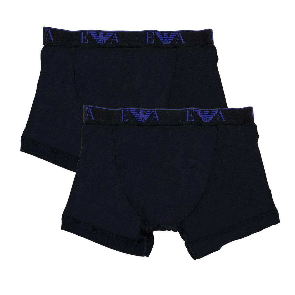 Emporio Armani 2 Pack Stretch Cotton Boxer Black/black