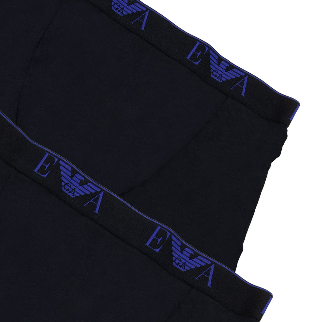 Emporio Armani 2 Pack Stretch Cotton Boxer Black/black