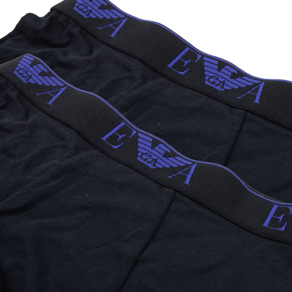 Emporio Armani 2 Pack Stretch Cotton Boxer Black/black