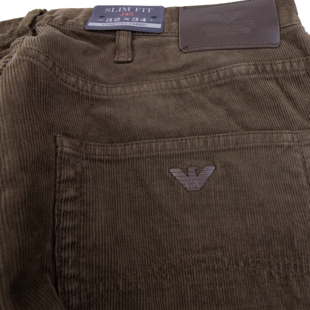 Armani Jeans J45 Slim Fit Comfort Fabric Jeans Marrone Brown