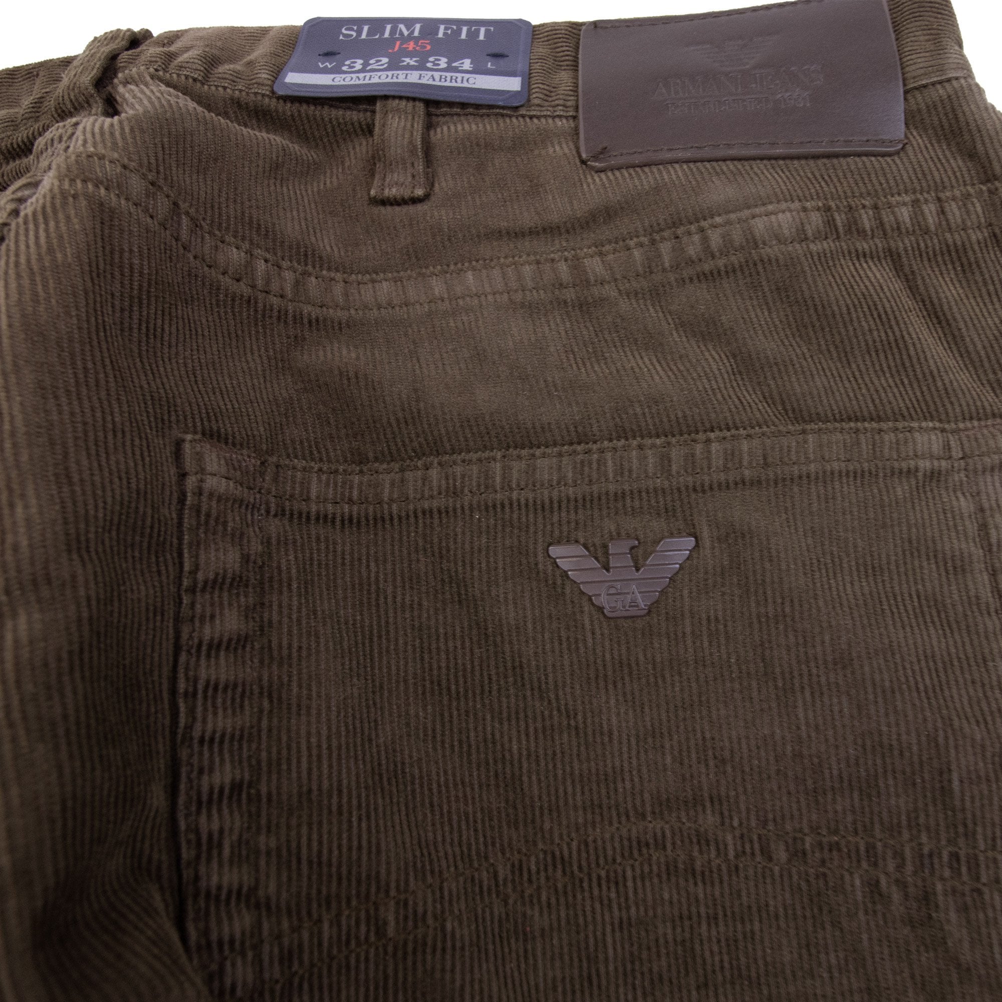 Armani Jeans J45 Slim Fit Comfort Fabric Jeans Marrone Brown