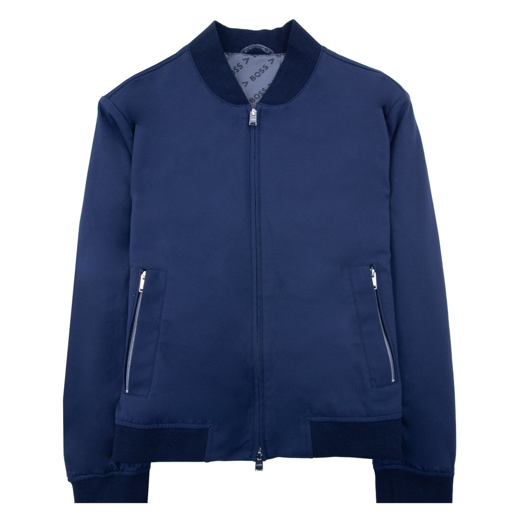 Hugo Boss Slim-fit Jacket In Performance-stretch Jersey Navy 404