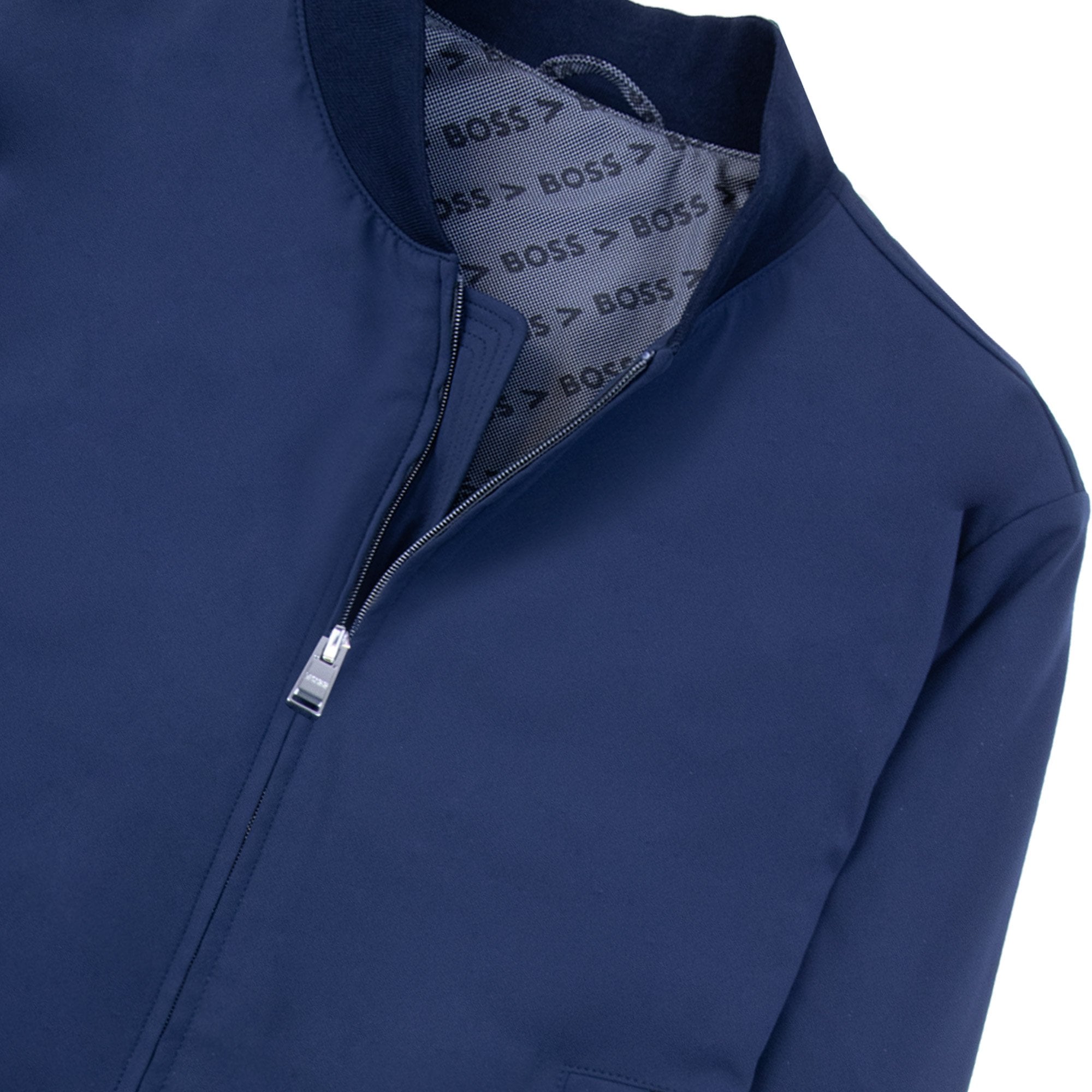 Hugo Boss Slim-fit Jacket In Performance-stretch Jersey Navy 404