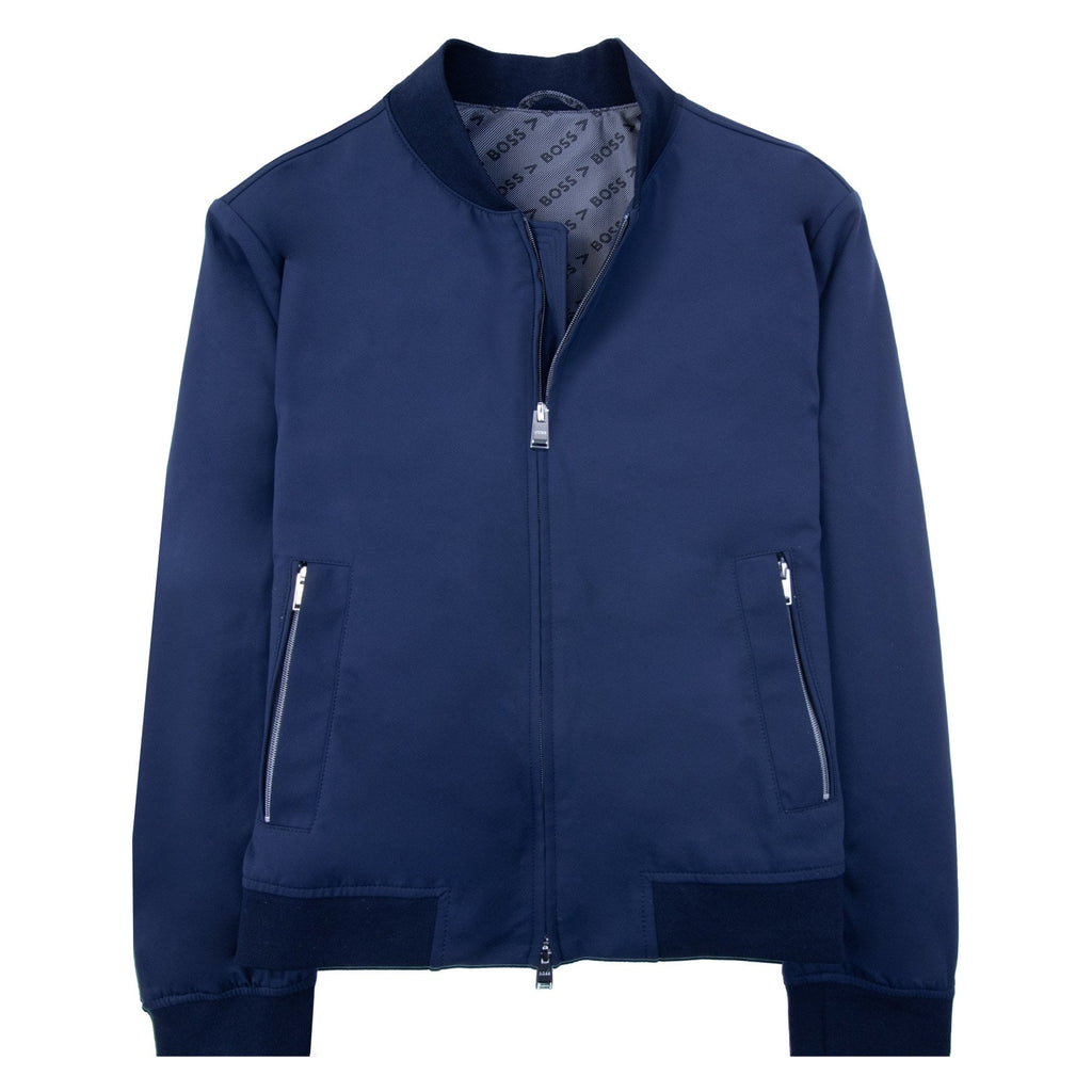 Hugo Boss Slim-fit Jacket In Performance-stretch Jersey Navy 404