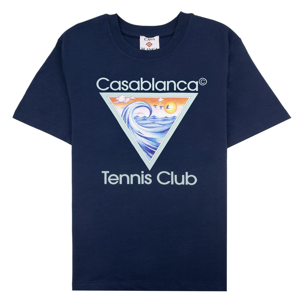 Casablanca Tennis Club Icon Printed T-shirt Navy