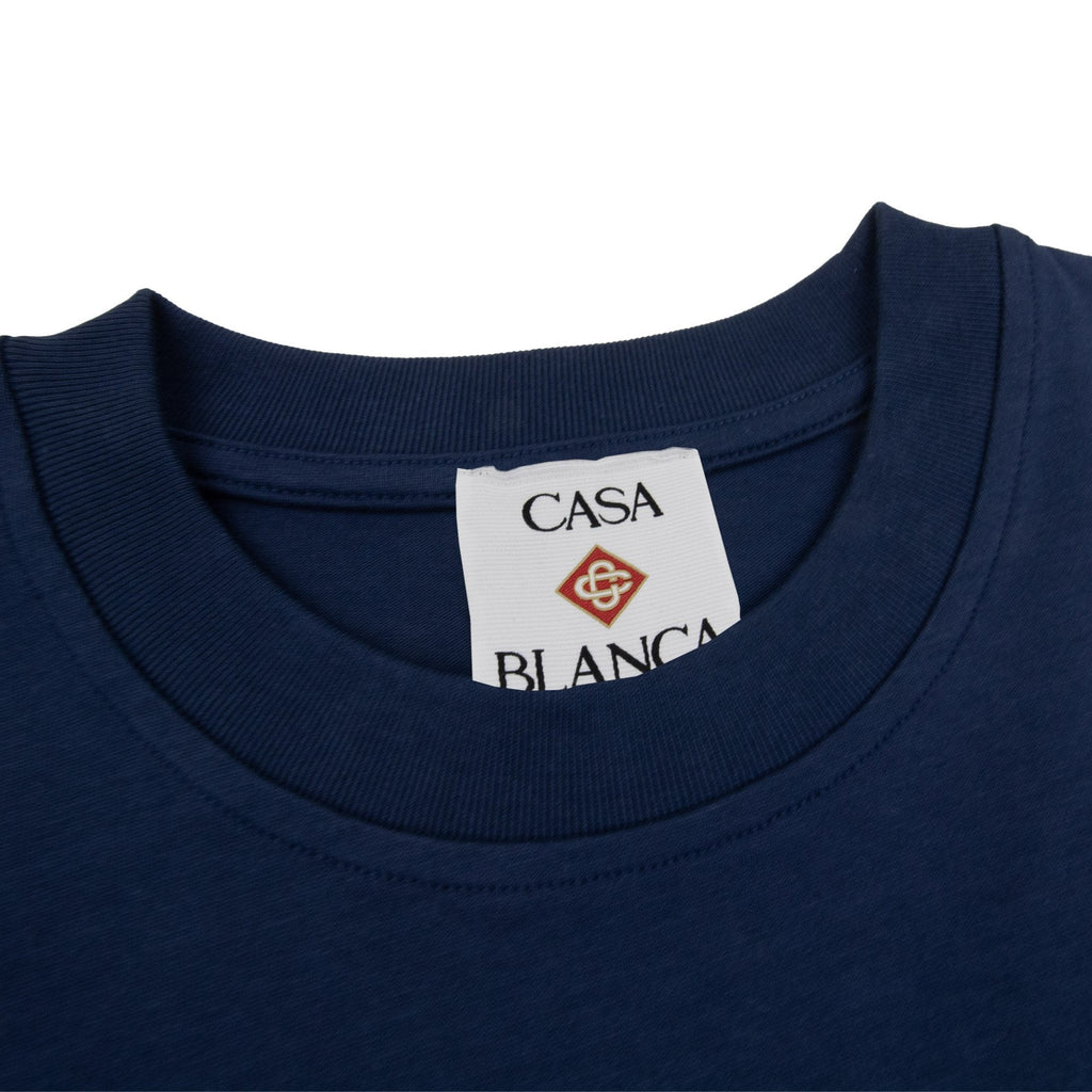 Casablanca Tennis Club Icon Printed T-shirt Navy