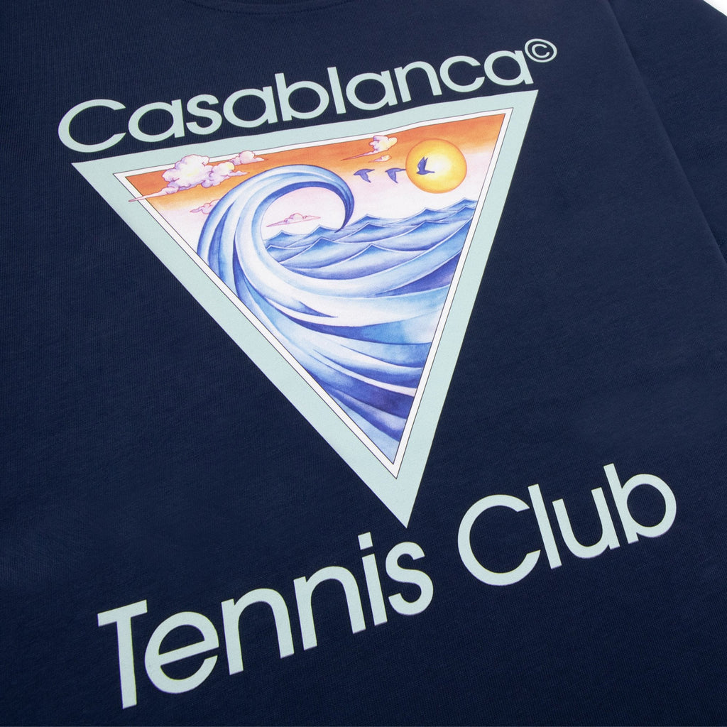 Casablanca Tennis Club Icon Printed T-shirt Navy