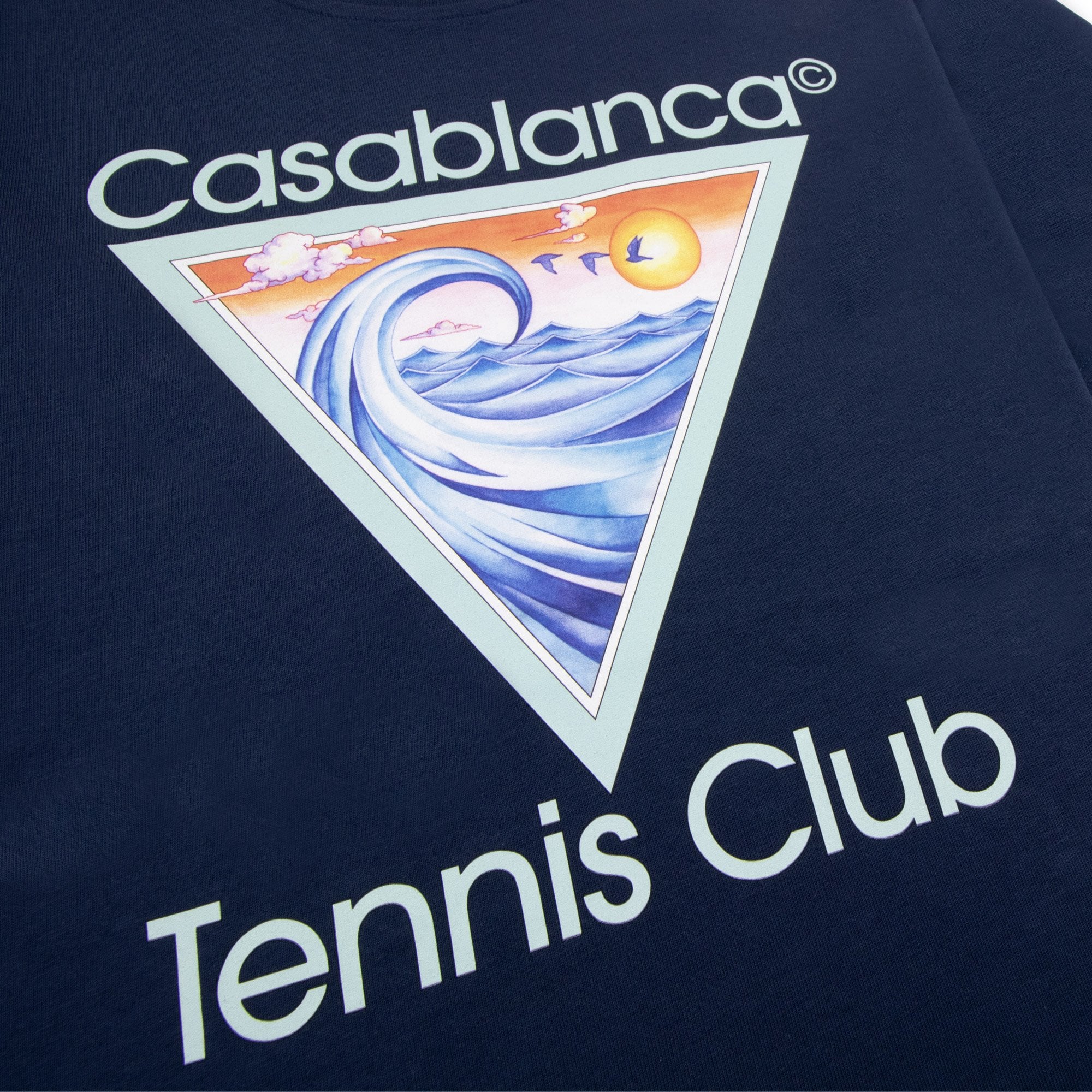 Casablanca Tennis Club Icon Printed T-shirt Navy