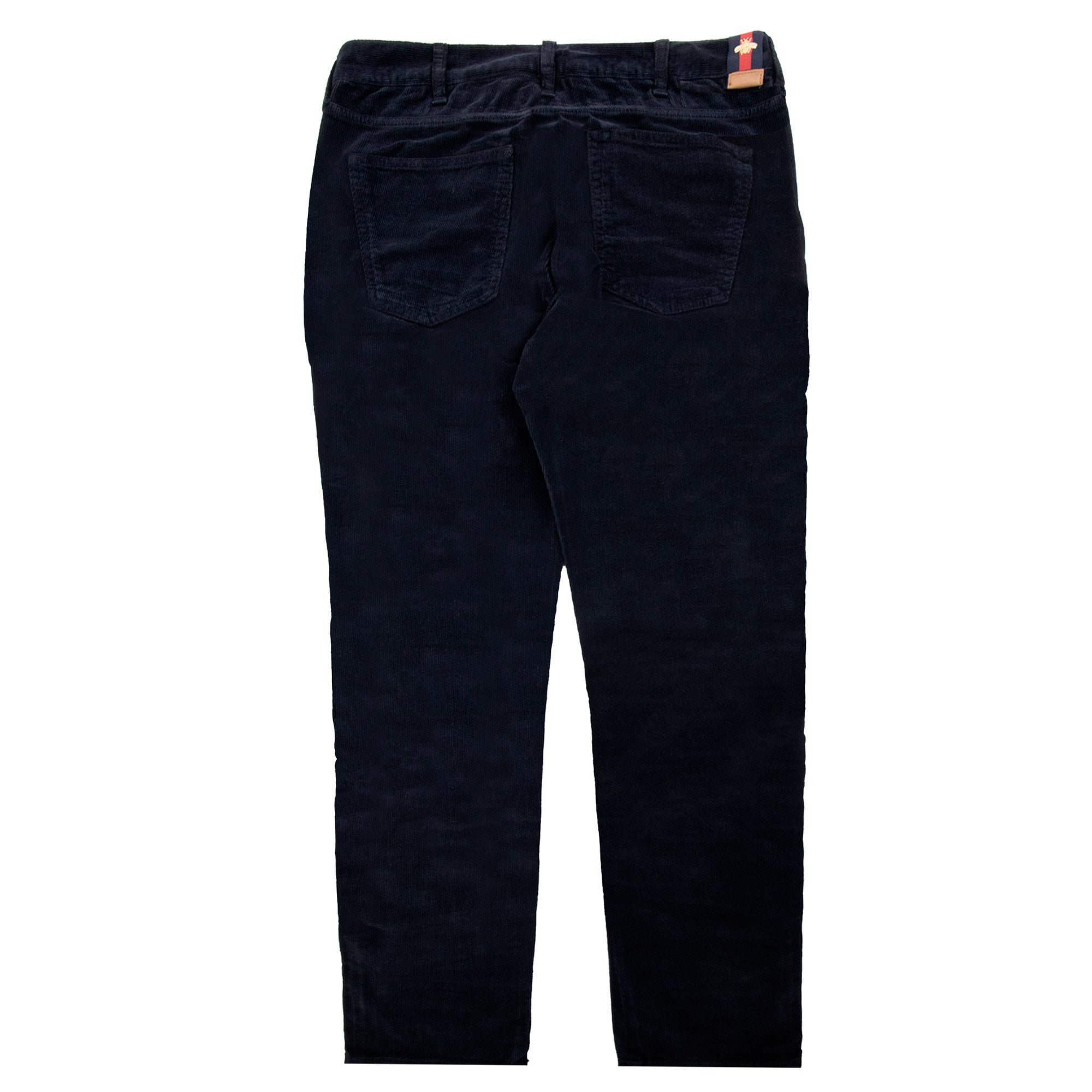 Gucci Bee Logo Velvet Corduroy Pants Navy