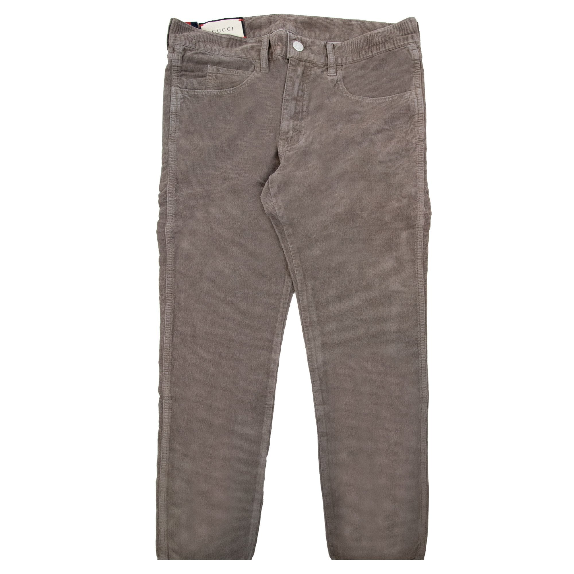 Gucci Bee Logo Velvet Corduroy Pants Beige