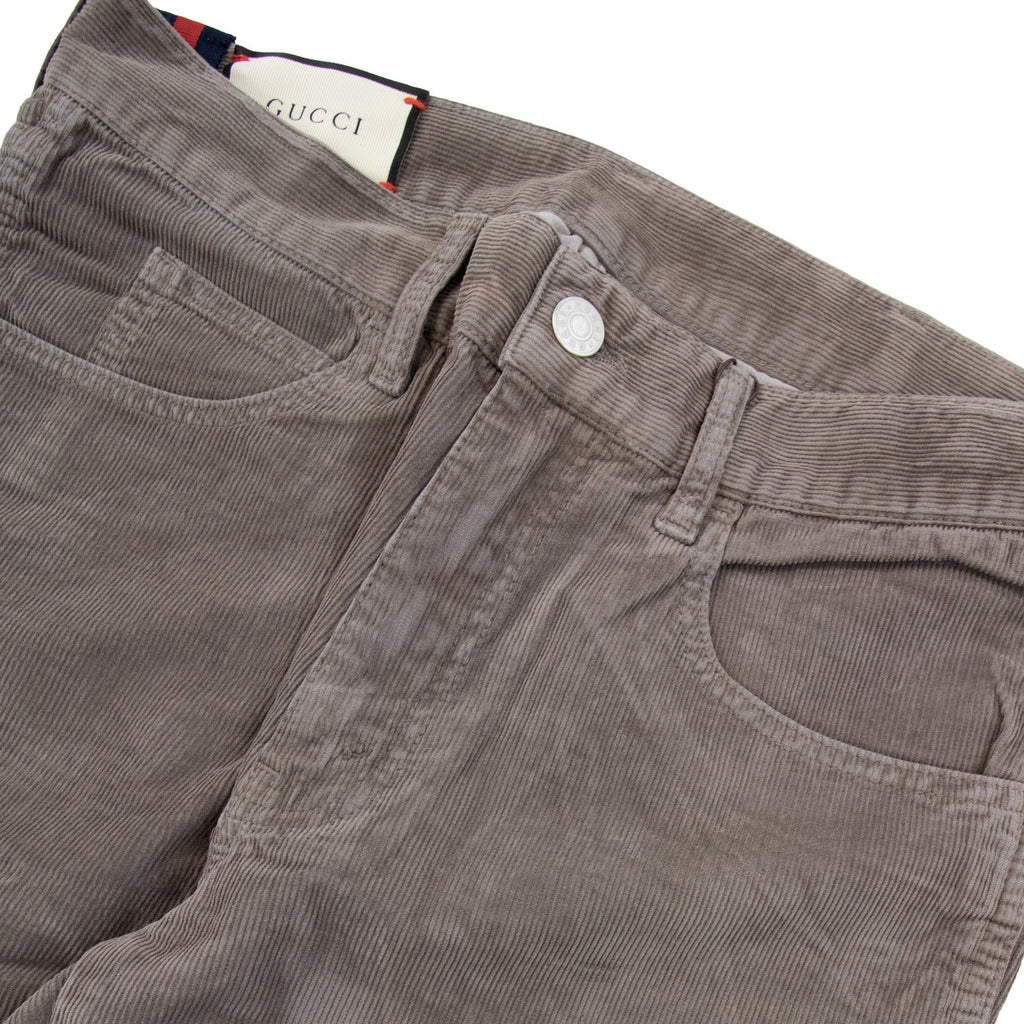 Gucci Bee Logo Velvet Corduroy Pants Beige