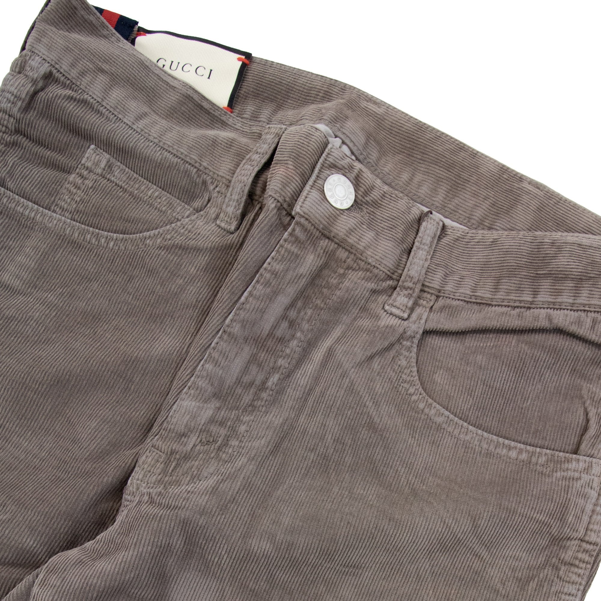 Gucci Bee Logo Velvet Corduroy Pants Beige