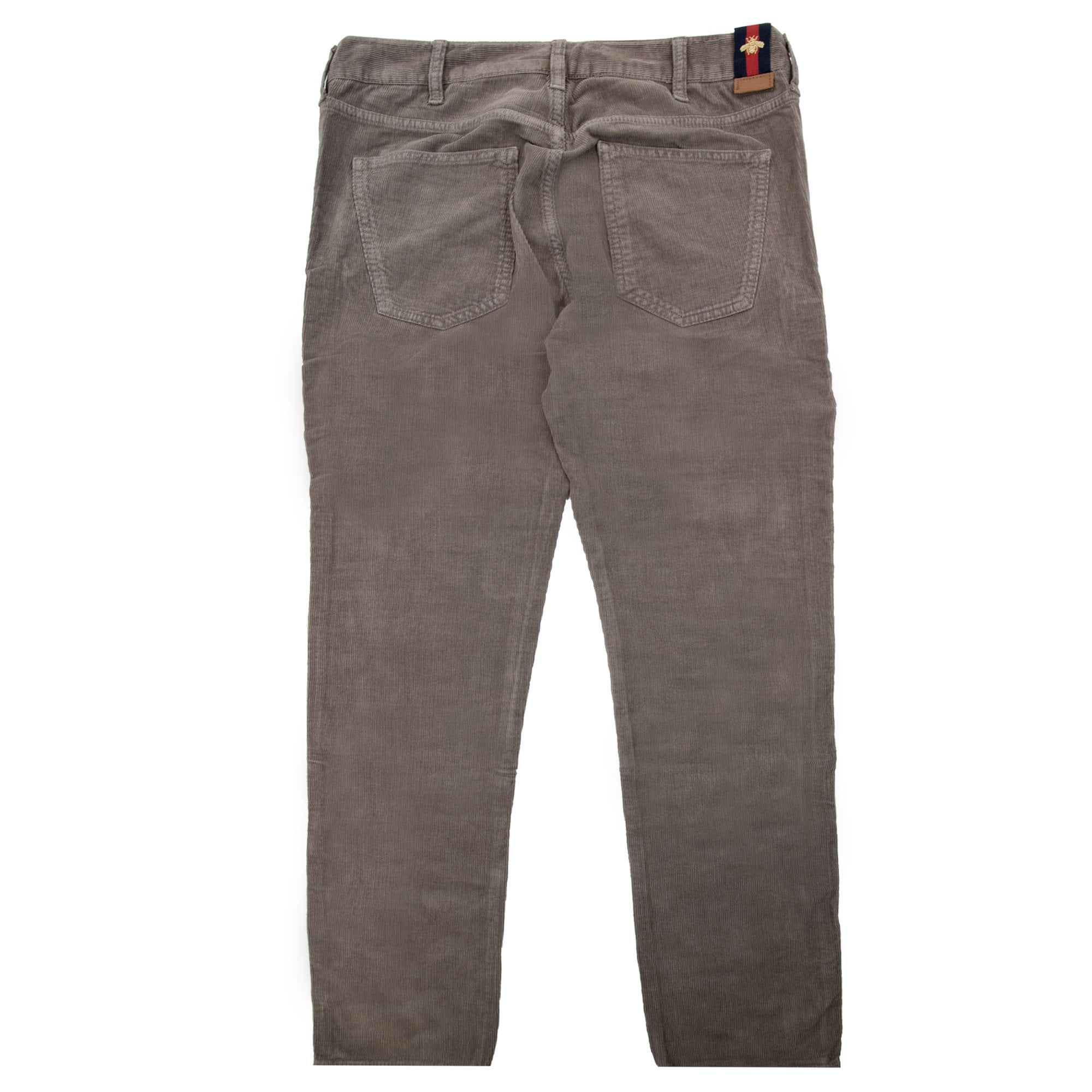 Gucci Bee Logo Velvet Corduroy Pants Beige