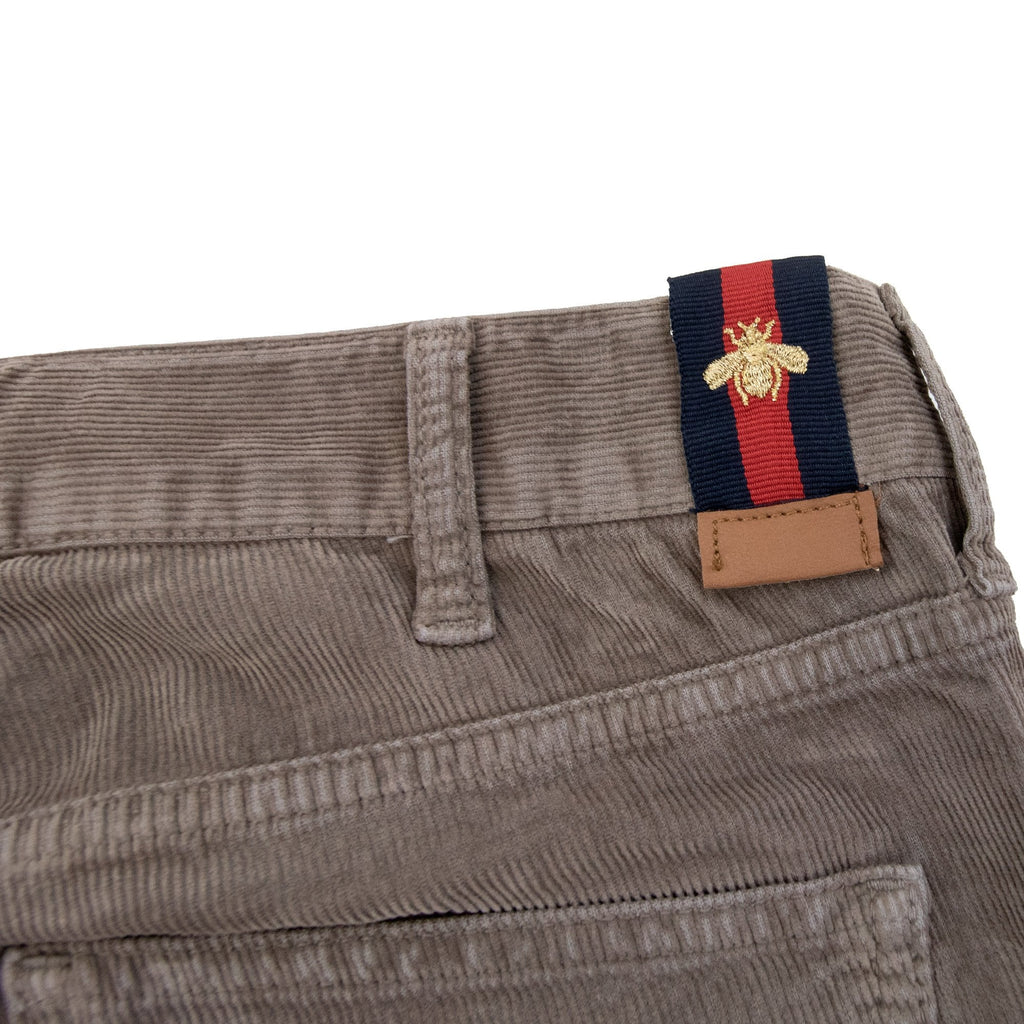 Gucci Bee Logo Velvet Corduroy Pants Beige