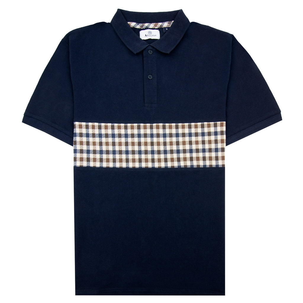 Aquascutum Iconic Insert Polo Navy 11