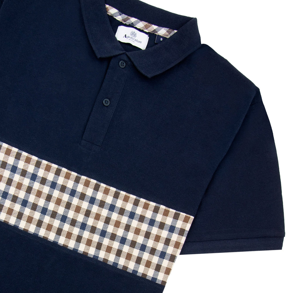 Aquascutum Iconic Insert Polo Navy 11