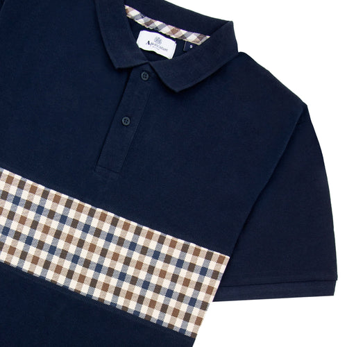 Aquascutum Iconic Insert Polo Navy 11