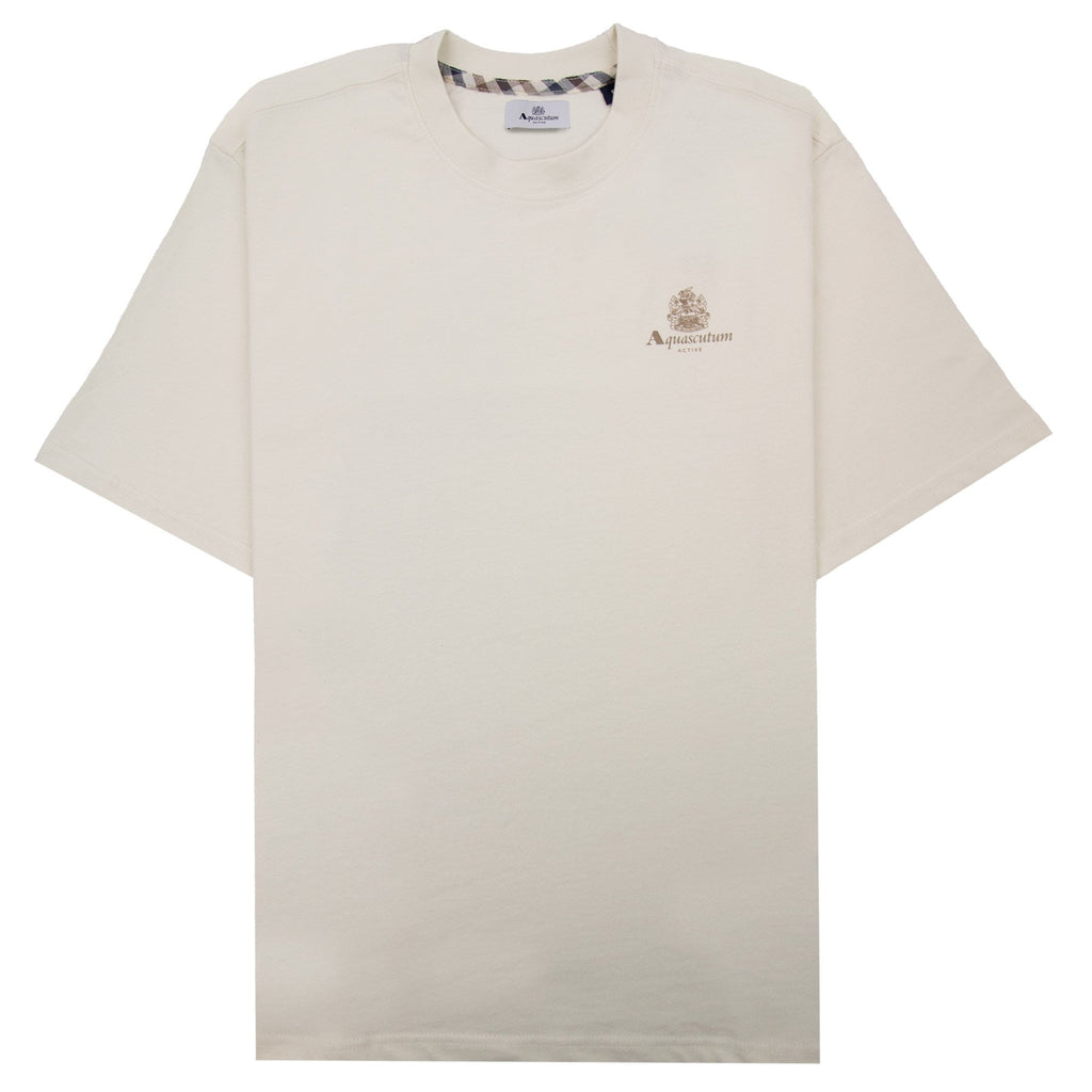 Aquascutum Active Small Logo T Shirt Old White