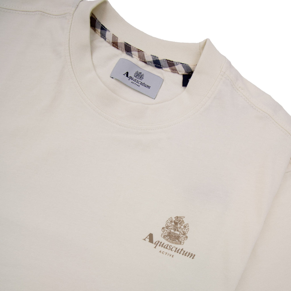 Aquascutum Active Small Logo T Shirt Old White