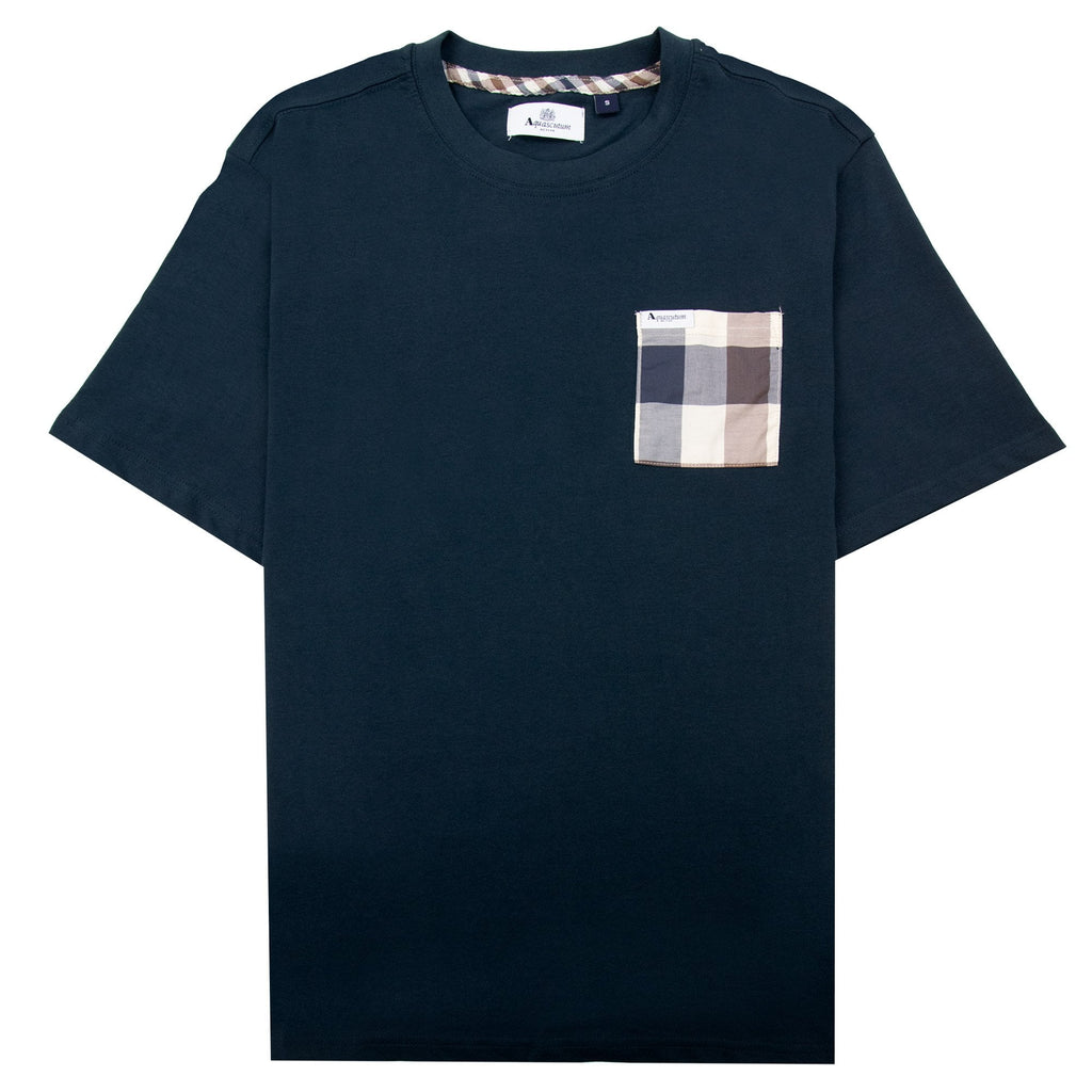 Aquascutum Macro Club Check T-shirt Navy 11