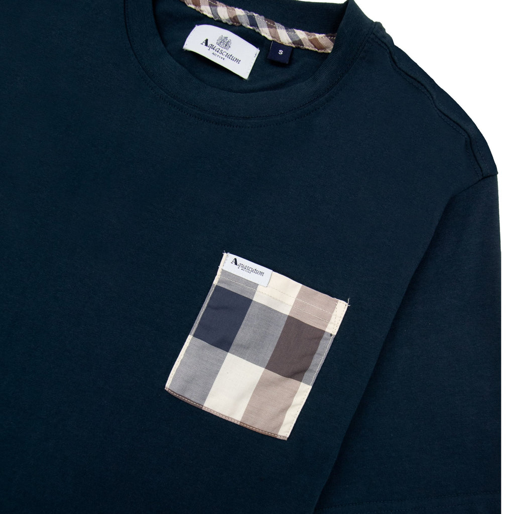 Aquascutum Macro Club Check T-shirt Navy 11
