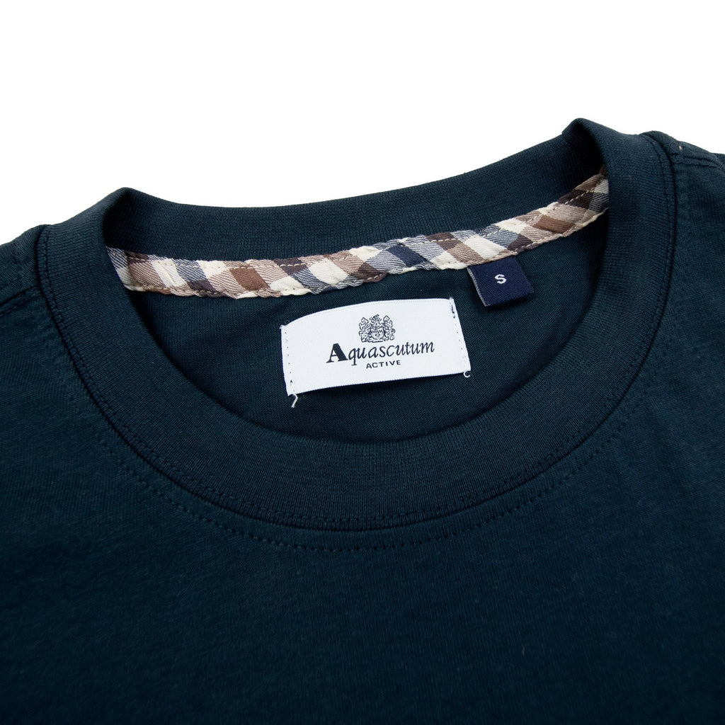 Aquascutum Macro Club Check T-shirt Navy 11