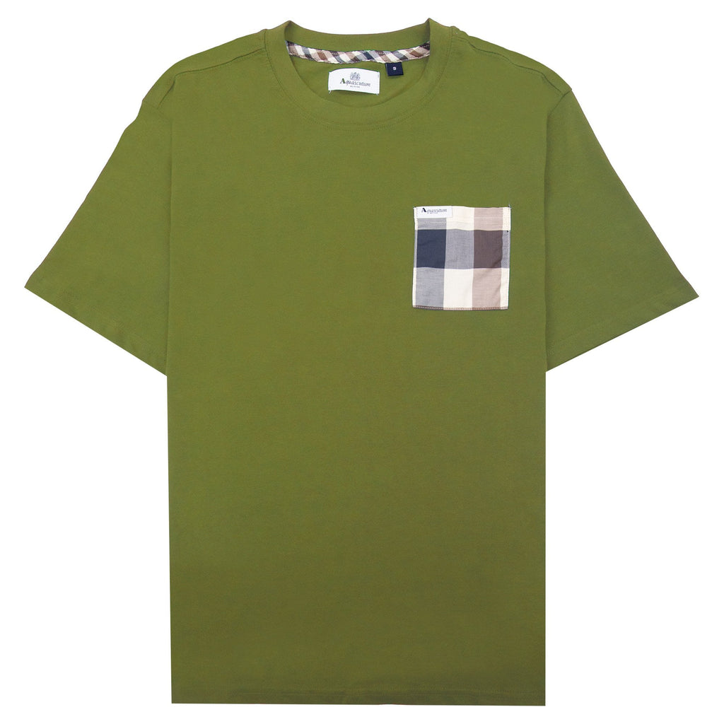 Aquascutum Macro Club Check T-shirt Army Green