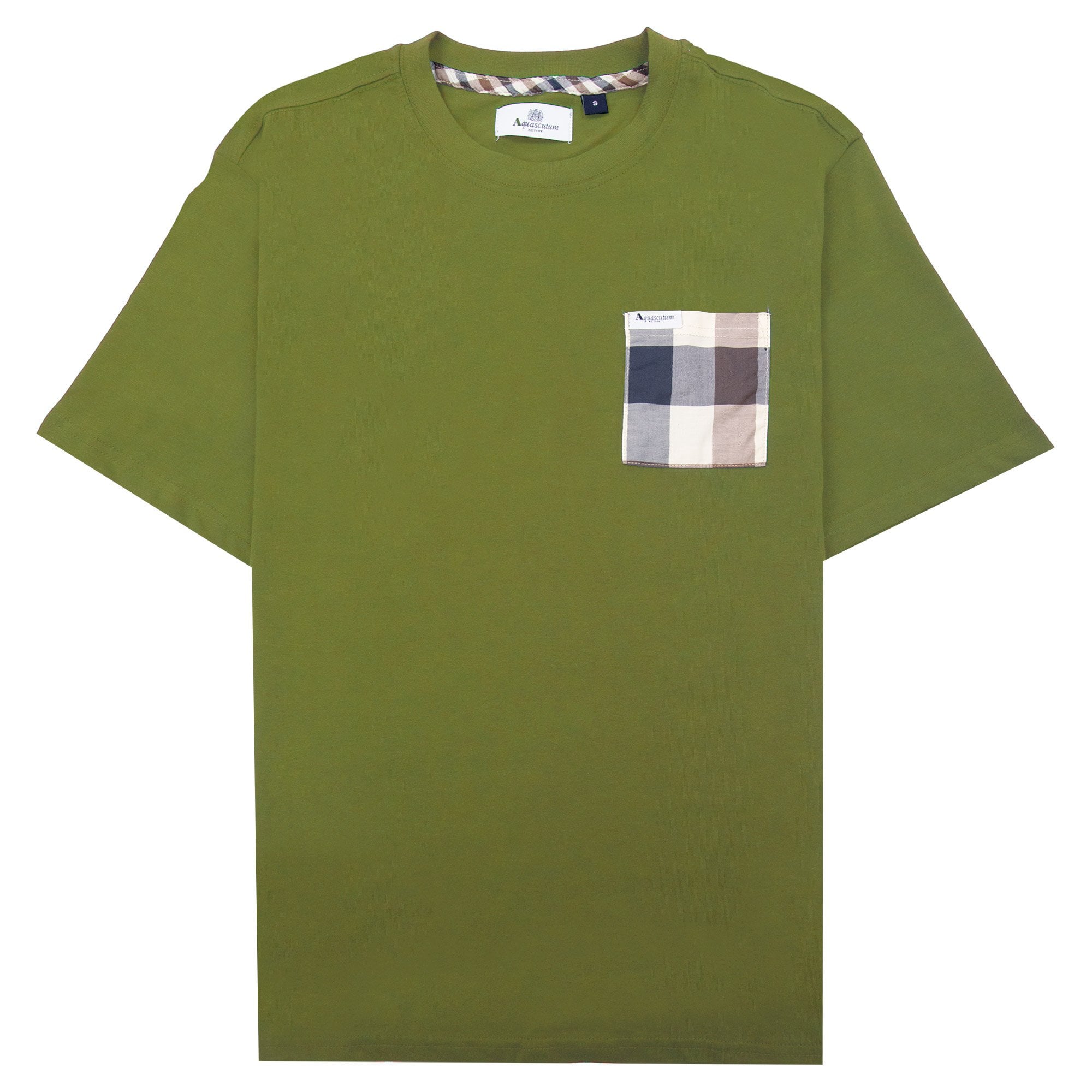 Aquascutum Macro Club Check T-shirt Army Green