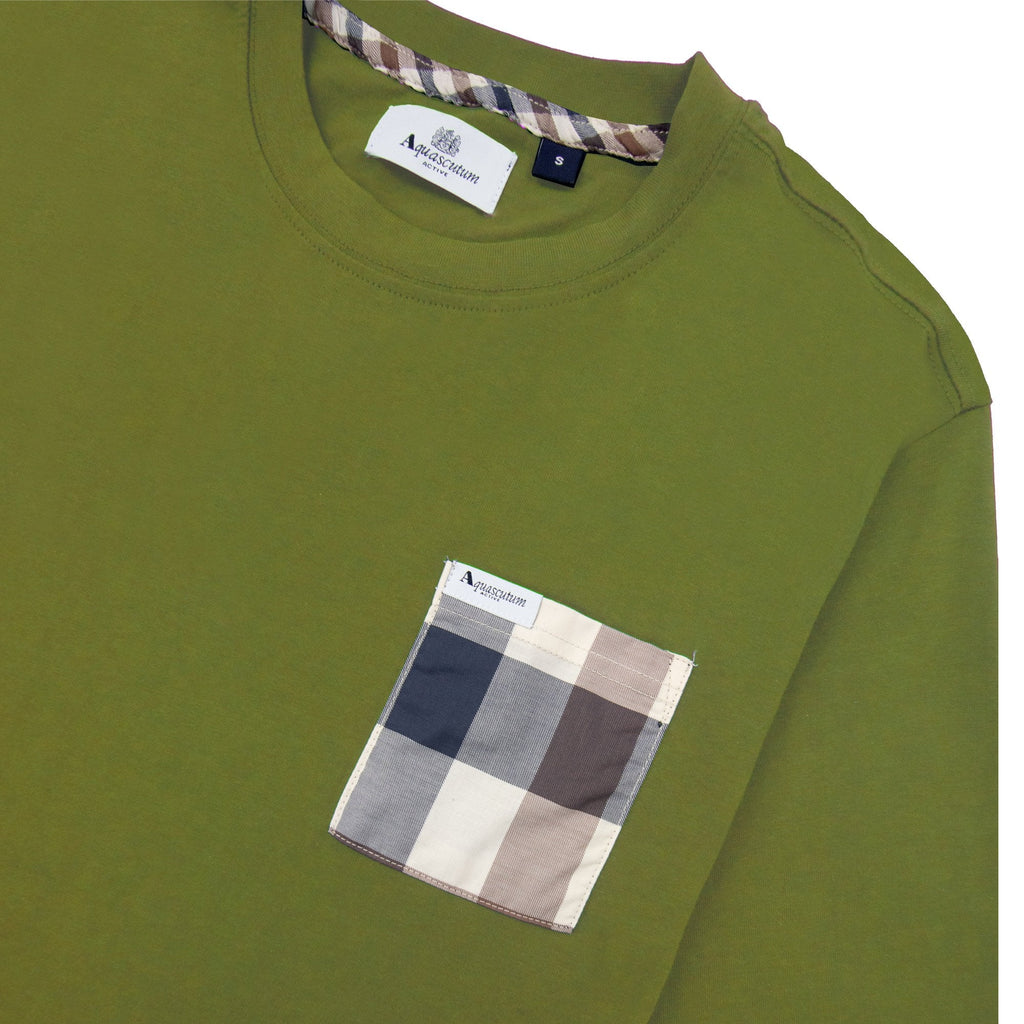 Aquascutum Macro Club Check T-shirt Army Green