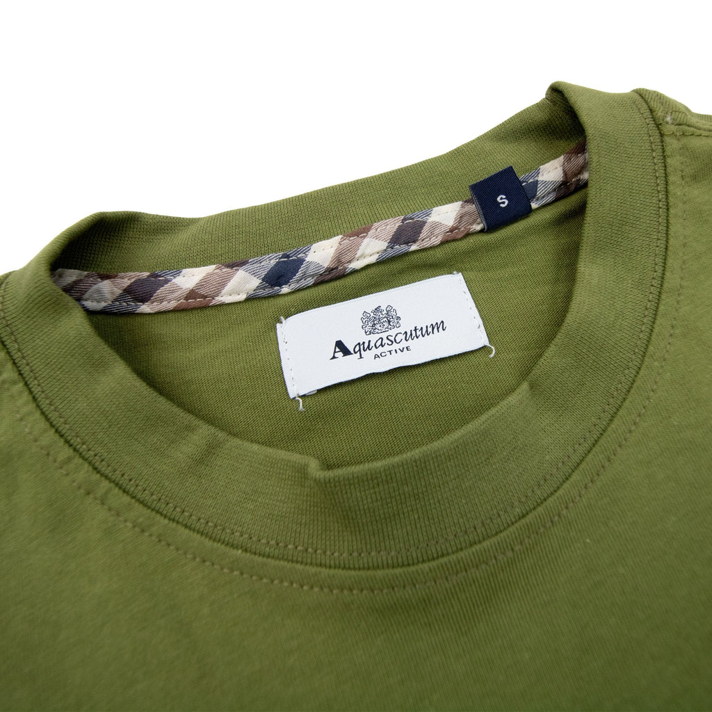 Aquascutum Macro Club Check T-shirt Army Green